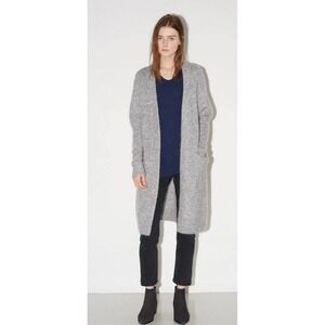 ACNE Studios Raya Mohair Wool Long Cardigan Sweater Gray Size Small Designer Lux